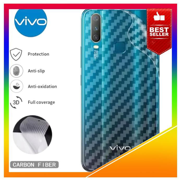Acc Hp Vivo Y17 Y15 Y12 Skin Karbon Garskin Anti Gores Belakang