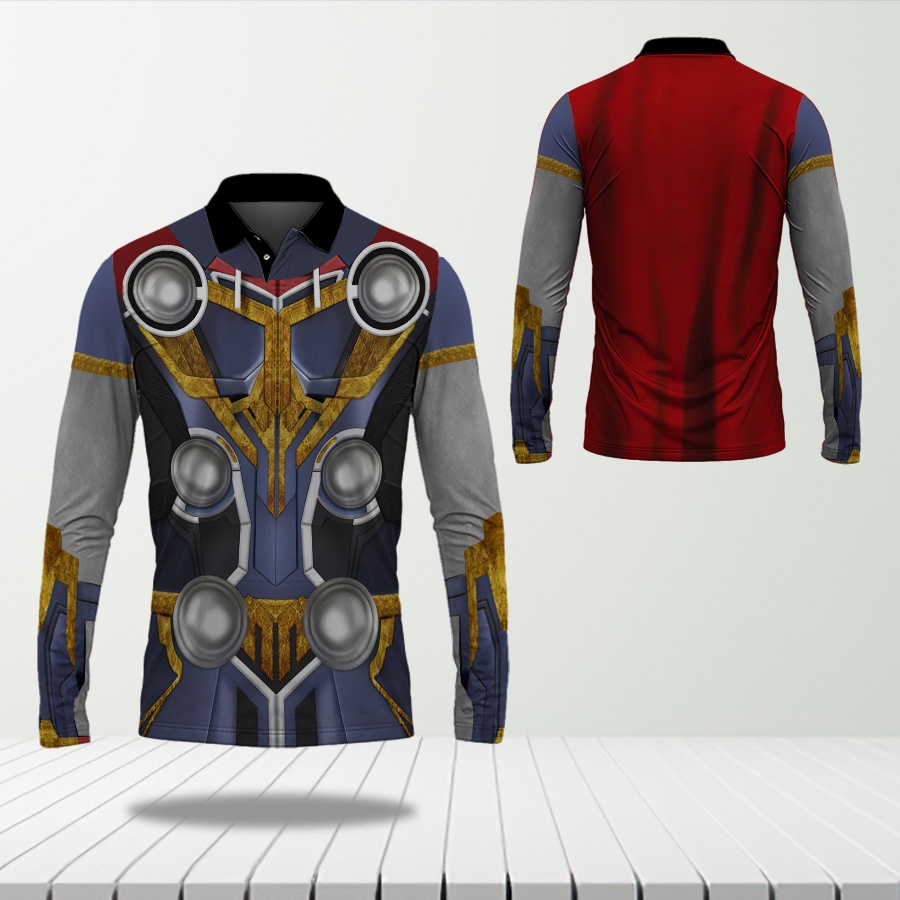 [Riashop] Kaos Polo Costum Thor Lengan Panjang | Kaos Kerah Costum Thor