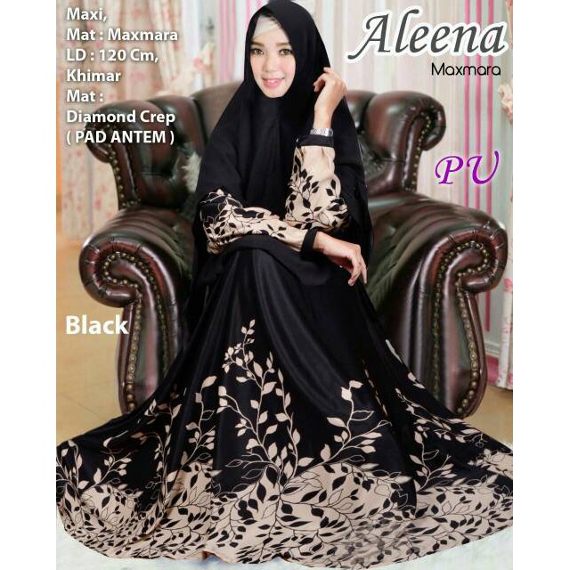 ALEENA SYARI MARSYA JUMBO maxi hijab gamis muslimah dress busui maxmara elegant