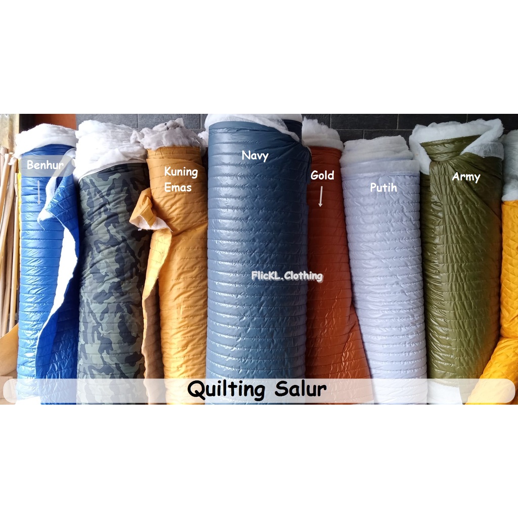 Bahan Kain Quilting Salur Parasut Dakron Quilting Vertikal Parasut Quilting Salur Vertikal