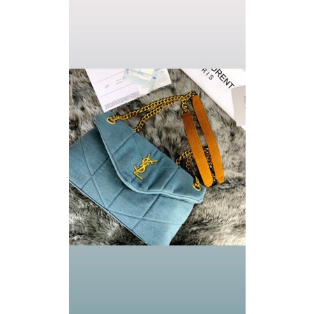 01,Ready Stock New Arrival YvesSaintLaurent LouLou Puffer Denim Shoulder Bag SS21 #0743