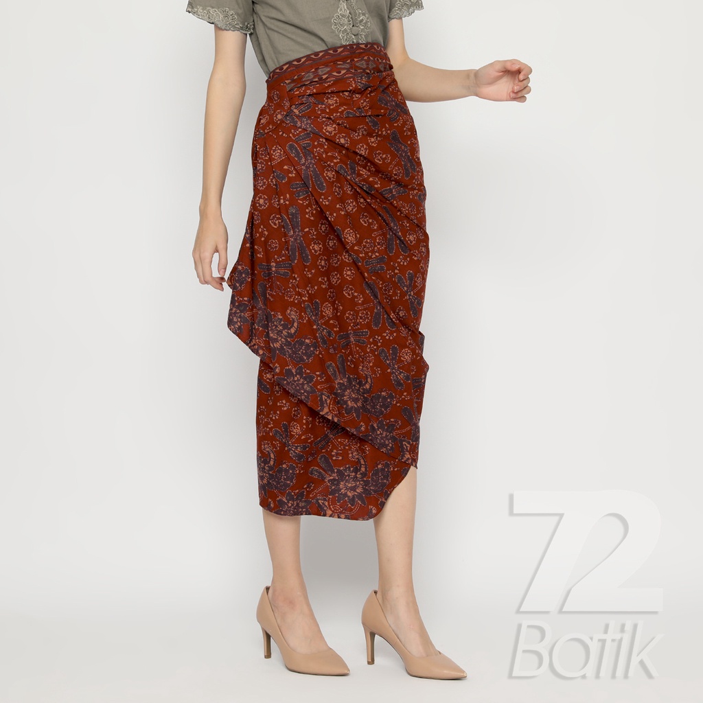 ROK BATIK SPAN Skirt Lilit Kebaya Instan Modern Wanita Motif Capung Warna Merah Maron 721030 CAP 72 - Rok Batik Lilit Bawahan Skirt Kamen Kebaya Songket Batik Panjang Plisket Span Instan Jadi Bali Lembaran Premium Modern Untuk Wanita Kondangan