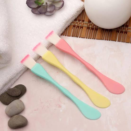 Kuas masker 2in1 spatula+kuas/Kuas masker bening silikon