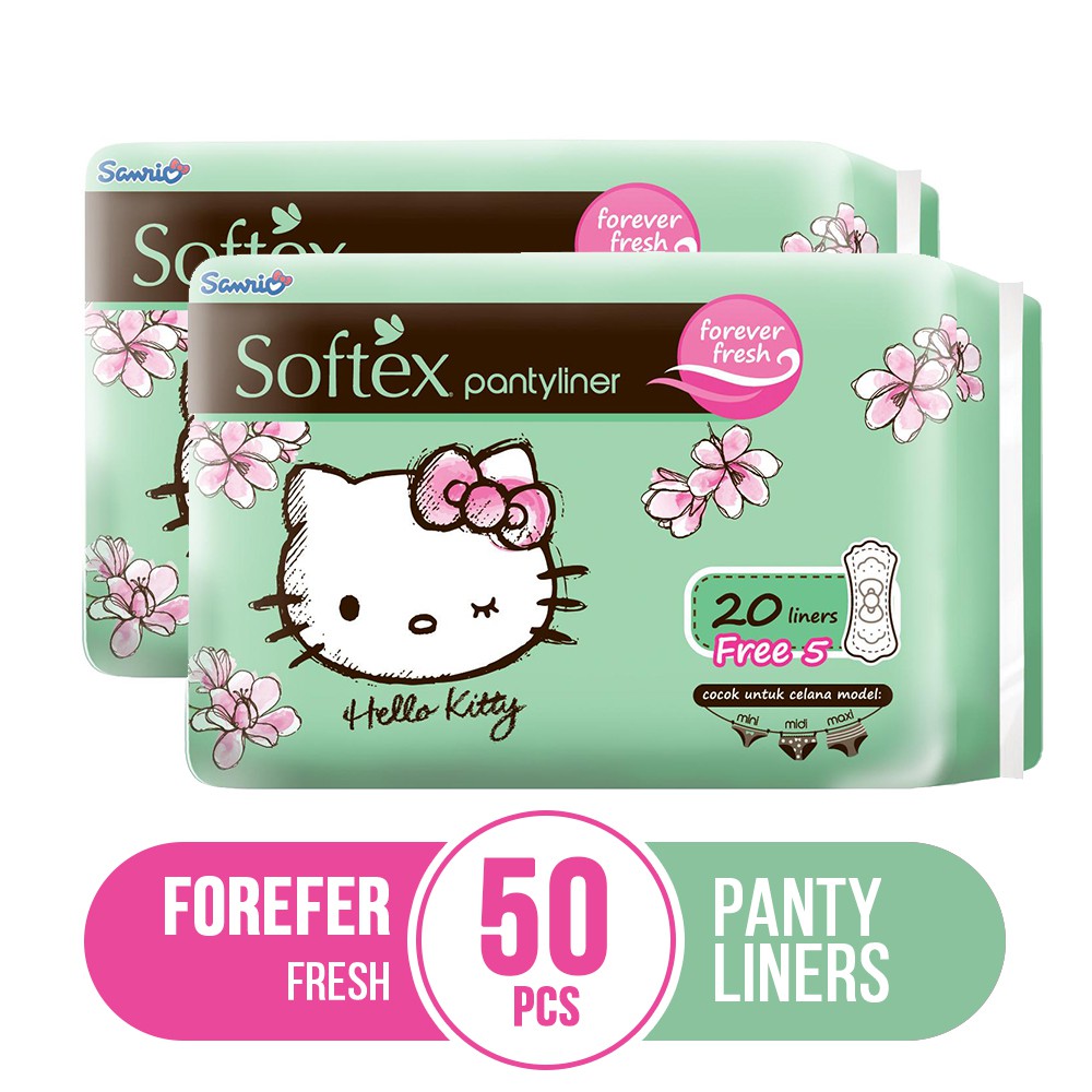 Pantyliner Softex Forever Fresh Hello Kitty 20+5