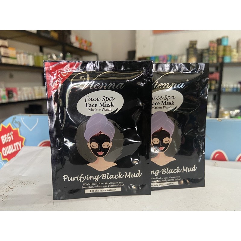 a.ax - [ sachet ] vienna purifying black mud mask -- vienna face mask spa black mud mask