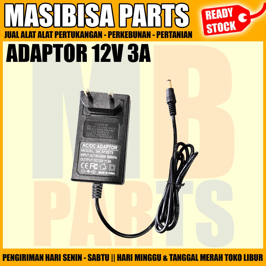 ADAPTOR DC / POWER SUPPLY 12V 3A UNTUK CCTV / LED POMPA DC