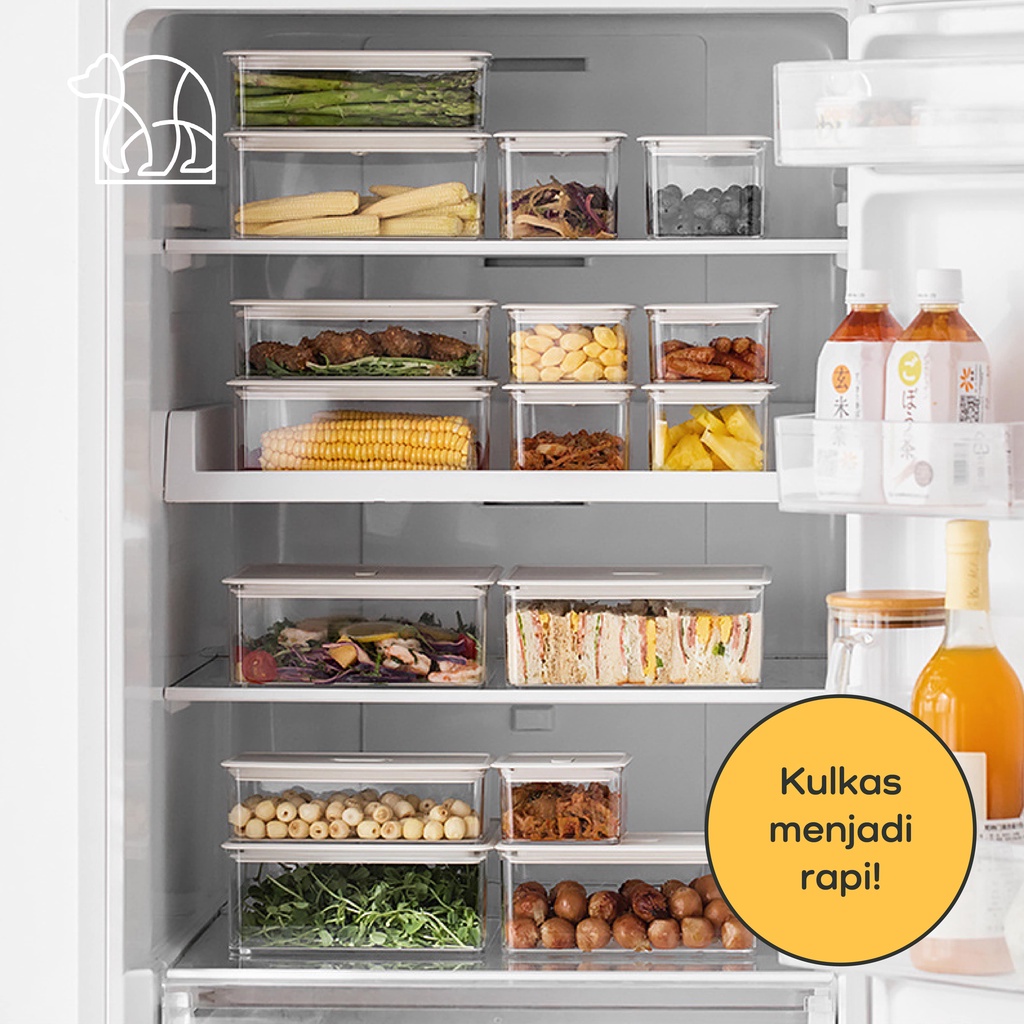 【IKONE】KOMO Kotak Penyimpanan Makanan Kulkas Storage Box Food Container PET Fridge Organizer Box Toples Makanan Sayur