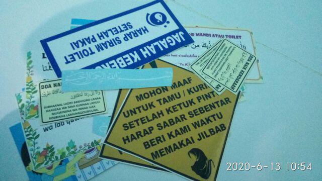 Stiker Vinyl Doa Islam Masuk Keluar Kamar Mandi Toilet Pengingat Anak