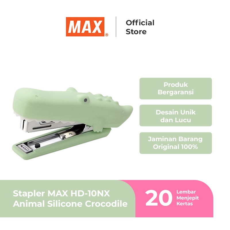 

MAX Stapler Lucu Kartun Karakter Buaya HD10NX Crocodile LIMITED EDITION