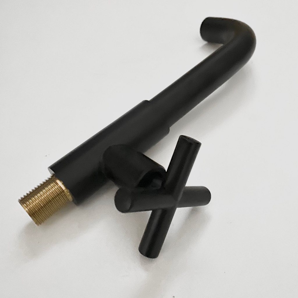 Kran air Tembok Baling panjang Long Hitam 57A -Keran air Tembok Wastafel Washtafel Kuningan BLack Bathroom Faucet