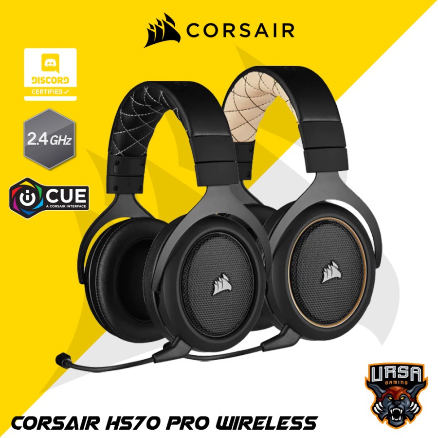 Headset Corsair HS70 PRO Wireless 7.1 Surround Sound - Gaming - Resmi