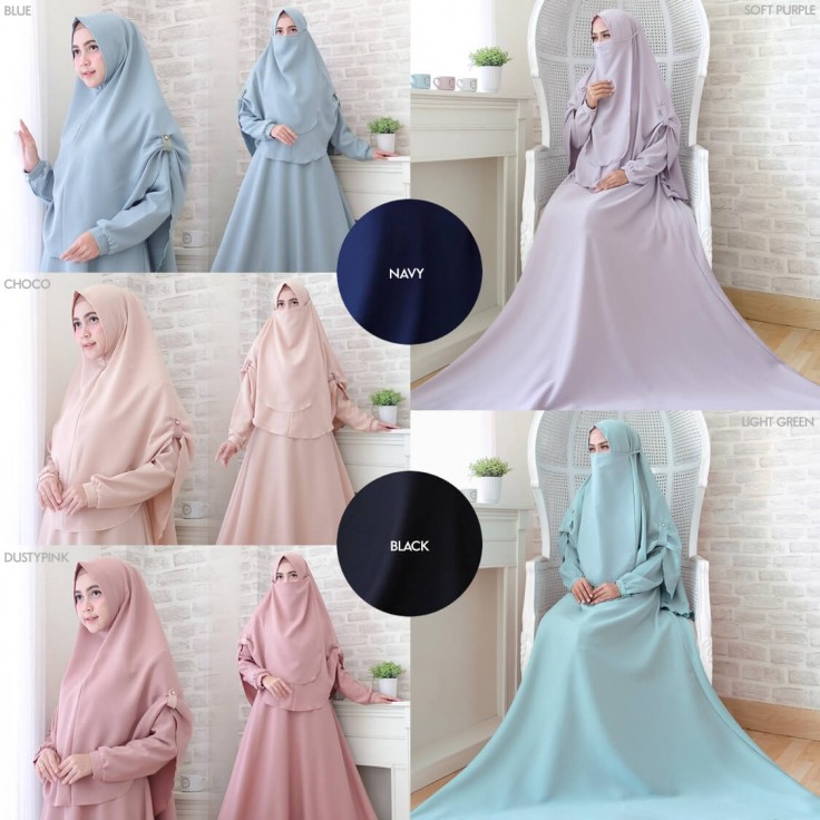 GAMIS SYARI NIQAB FIT TO XL SET GAMIS WANITA TERBARU