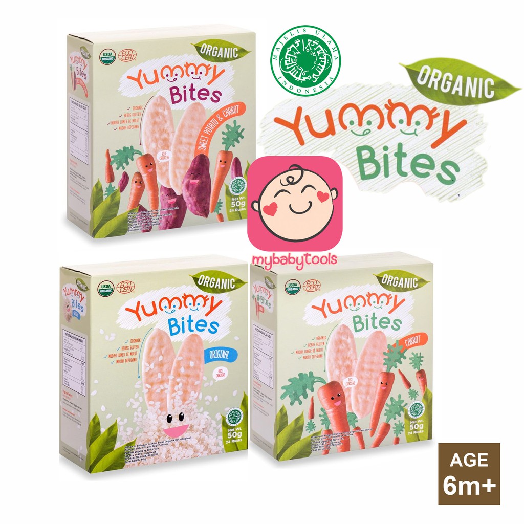 YUMMY BITES BABY RICE CRACKERS ORGANIC 50 GR ORGANIK