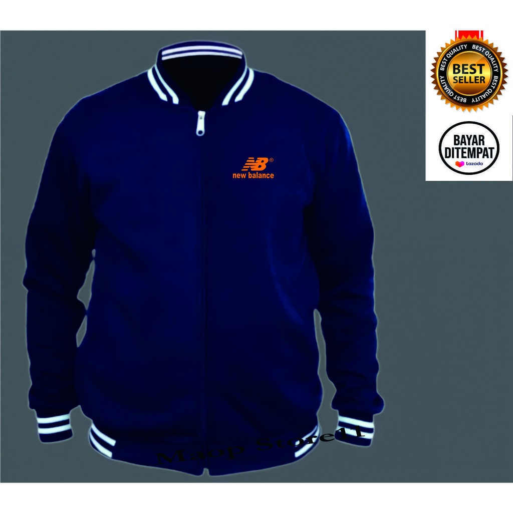 Maop Store11 - ( BISA COD ) Jaket Pria terbaru jaket Varsity / jaket baseball NB ORANGE Keren terbar