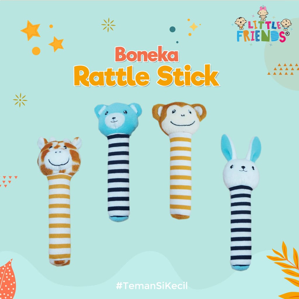 ♥BabyYank♥ BONEKA RATTLE STICK LITTLE FRIENDS - MAINAN BAYI - TOY - LFR2010 LFR2020 LFR2030 LFR2040