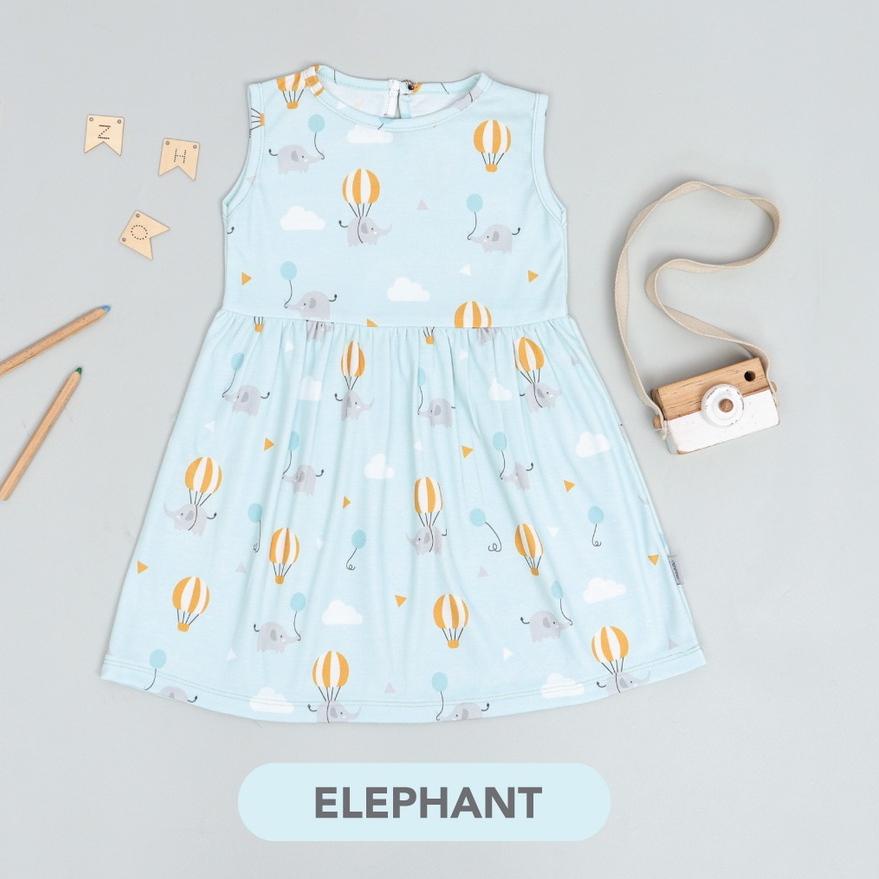 Hot - Mooi Dress Anak Perempuan Printed Sleeveless Dress ELEPHANT ✓
