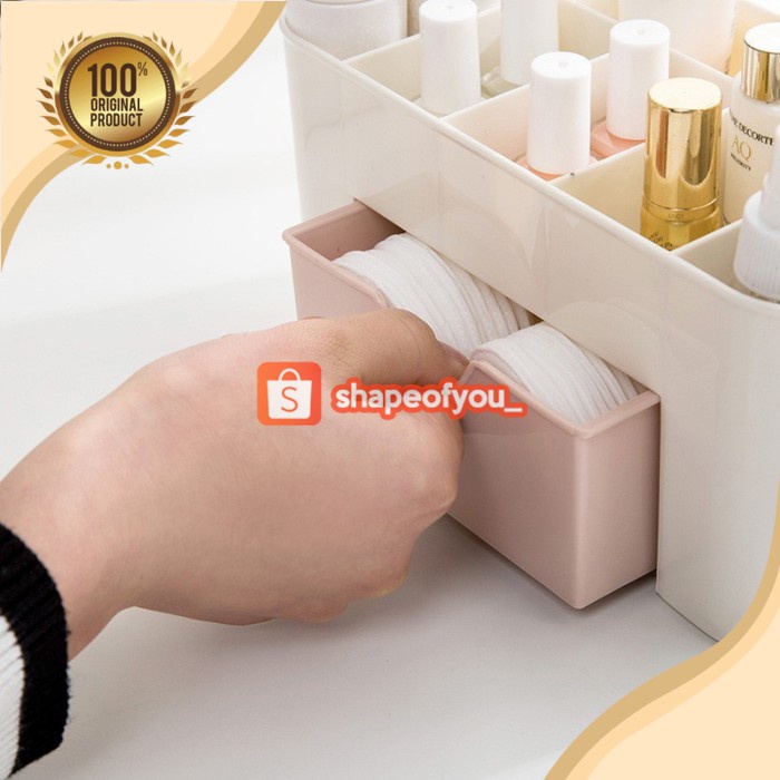 Rak Kosmetik Plastik Mini / Rak Perhiasan / Organizer Kosmetik Multifungsi Dengan Laci Kotak Serbaguna Rak Meja Tempat Organizer Make Up Brush Skincare Murah