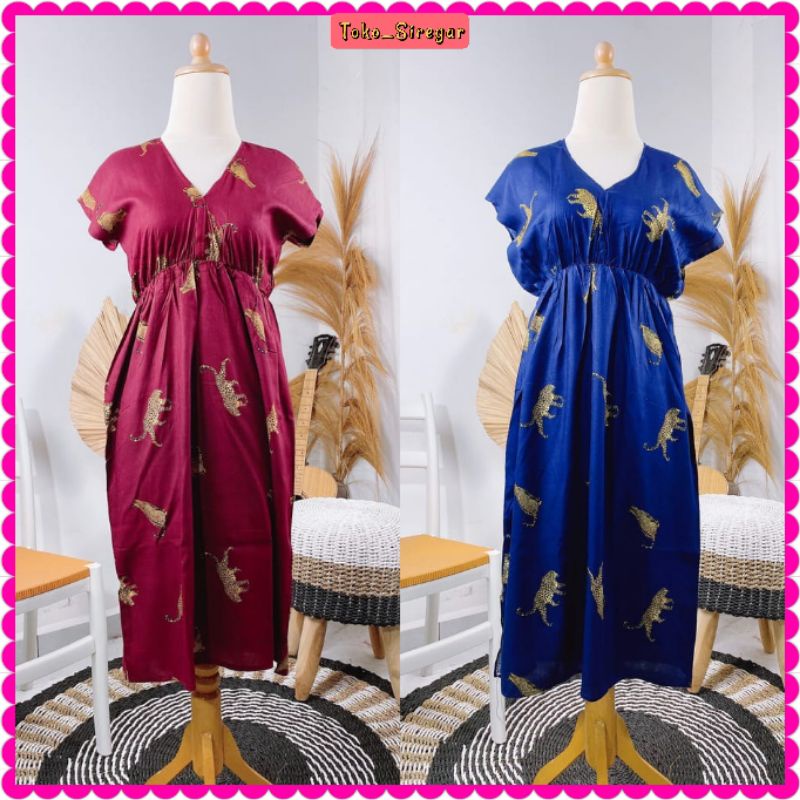 Daster Manohara Kekinian Termurah All Size Fit to XL Bahan Rayon Dress Bali Motif Macan