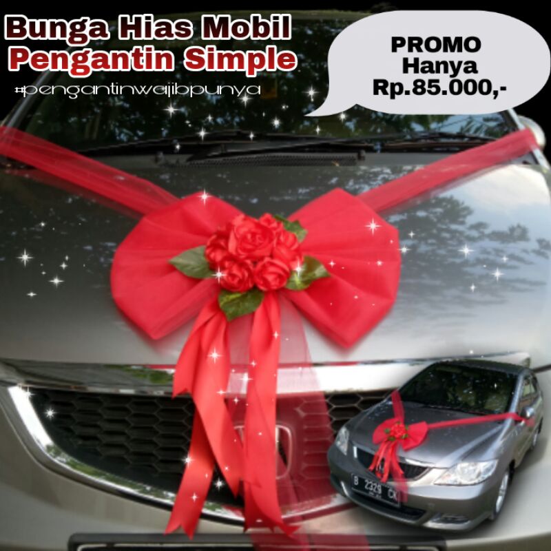 Bunga Hias Mobil Pengantin kupu-Simple - Aksesories pernikahan - Bunga Mobil Pernikahan