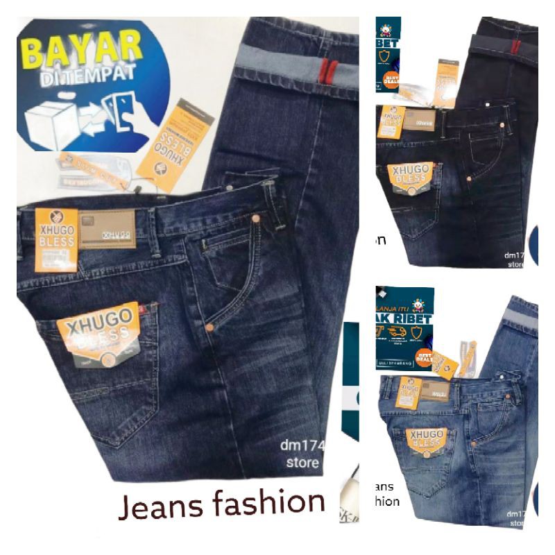  HUGO  BLESS DENIM JEANS  FASHION PRIA ORIGINAL Shopee 