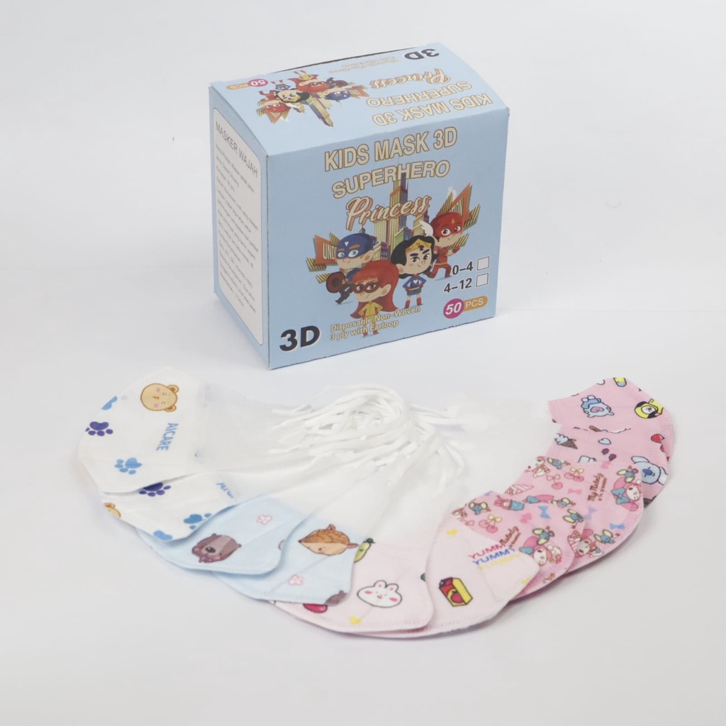 𝗪𝗶𝗻𝗱𝗮 𝗣𝗿𝗮𝗱𝗶𝘁𝗮 Masker Anak Duckbil Duckbill Polos Karakter 50 Pcs Warna Warni Hitam Putih