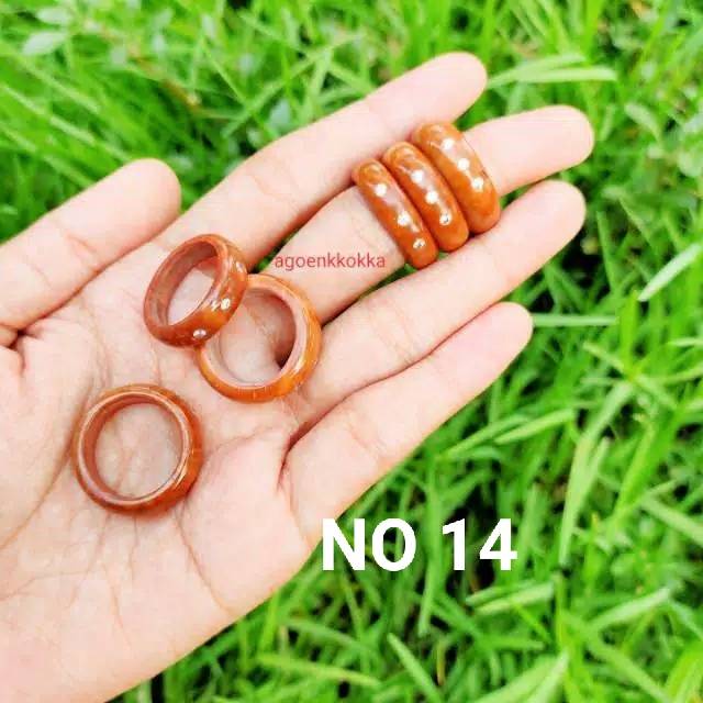 Cincin  bulat mata 3 ukuran 14 coklat kokka kaukah