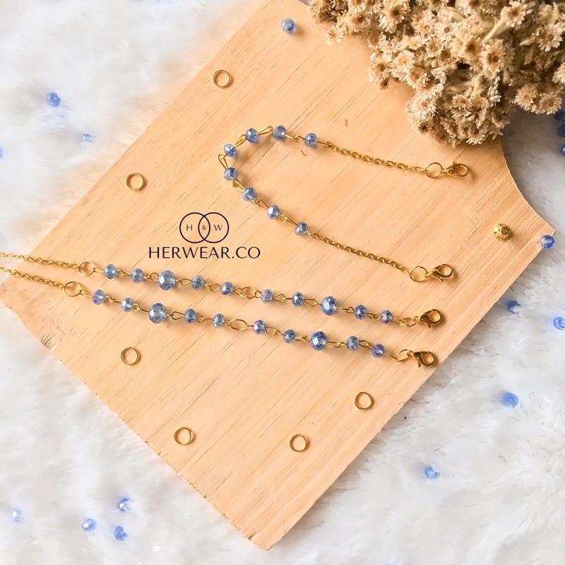 Blue-Strap masker/konektor hijab masker/gantungan masker/strap rantai diamond