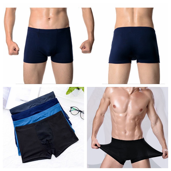 Celana Dalam Pria Boxer Sexy Tipis Boxer Celana Pendek Pakaian dalam Pria Polos&amp;Motif Y01