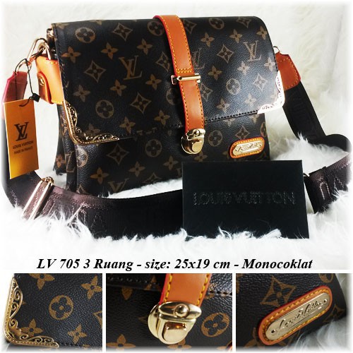 Tas Wanita LV 705 3Ruang - Tas Slempang - Tas Impor - Honshop