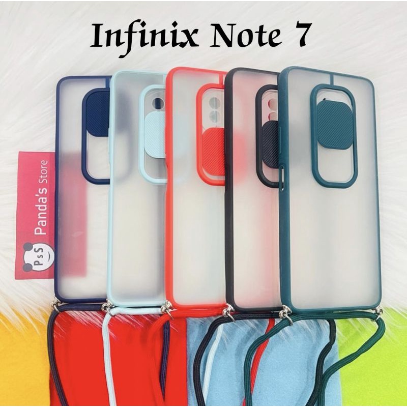 Infinix Note 7 Softcase dove sliding camera + Tali Laynard [Premium]