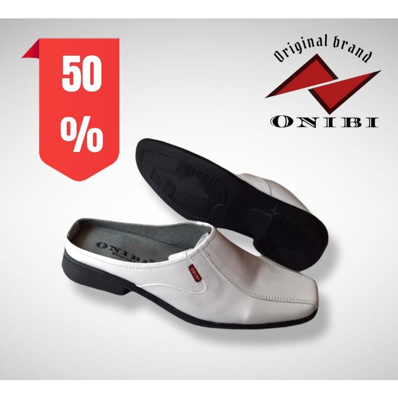 ONIBI Sandal selop Bustong Casual Pria Onibi warna putih