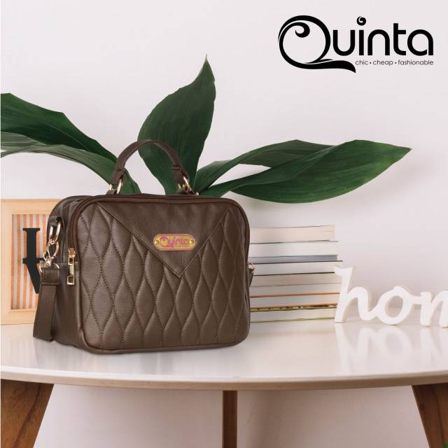 Quinta ELIZA sling bag dengan 2 resleting tas selempang jinjing tas besar premium
