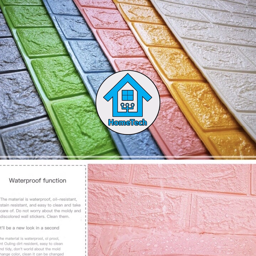 HT Wallpaper Stiker Bata Foam 3D Ungu Tua Premium Wall Paper Sticker 3mm-3