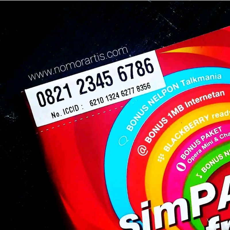 Nomor Cantik Simpati Urut Naik 12345678