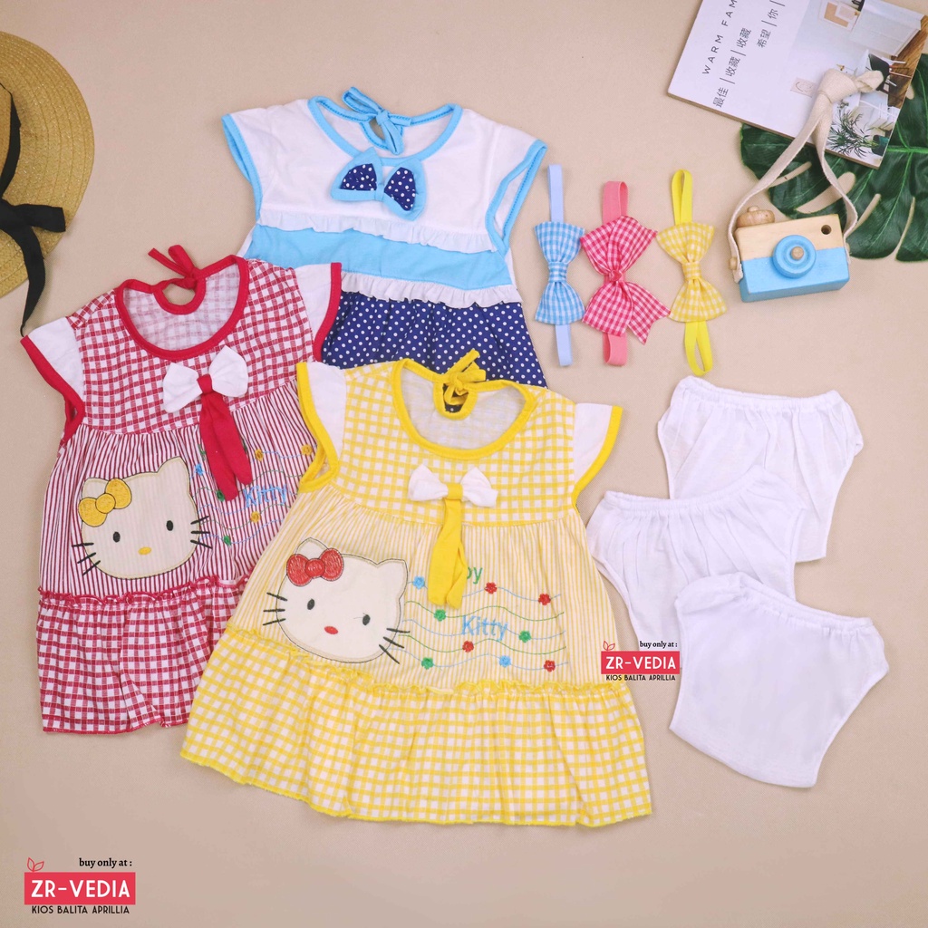 [GRATIS BANDO] Setelan Bayi Imut size 0-12 Bulan / Baby New Born Baju Anak Perempuan  SNI Dress Lucu