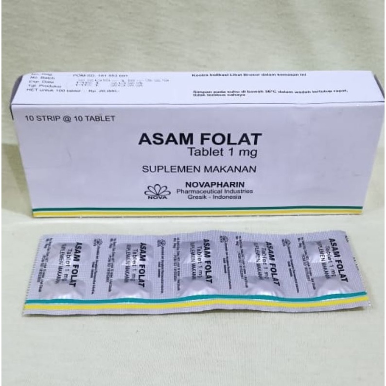 ASAM FOLAT 1000 Mcg / 1 Mg NOVAPHARIN Suplemen Folic Acid Promil Hamil Menyusui