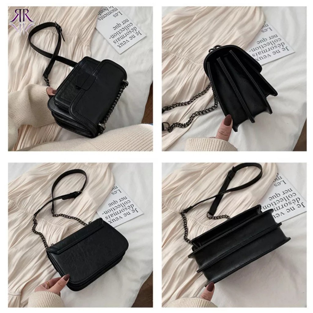 Tas Selempang Rantai Wanita CK / Tas Fashion Korea masa kini bahan kulit sintetis