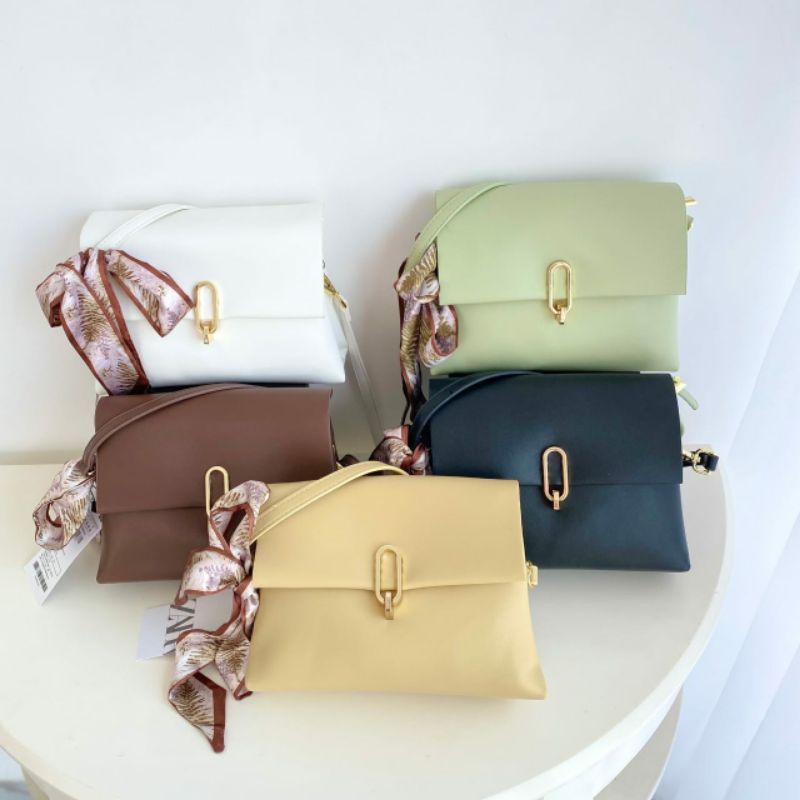 Tas Zara ZR 652 Selempang Wanita Crossbody Bag Sling Bag Free Scarf