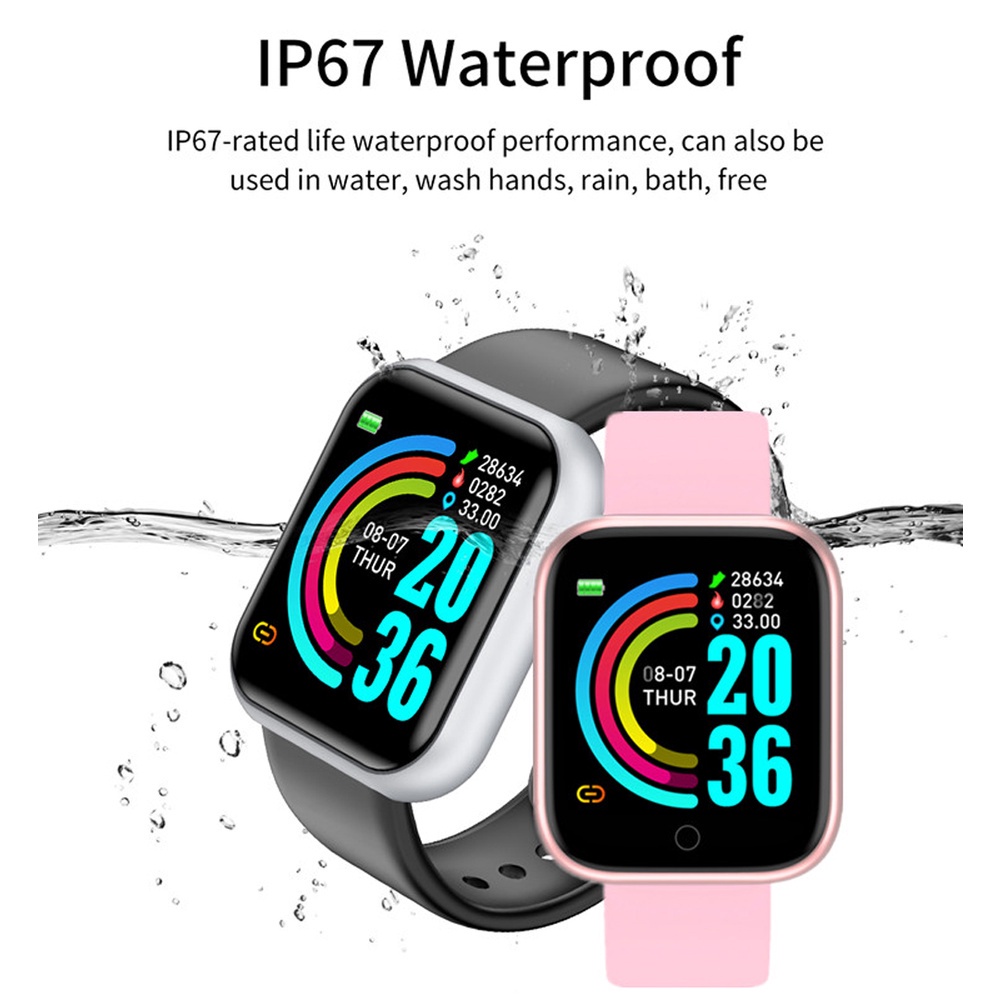 Smarwatch Y68 Sport Waterproof Bluetooth Smart Watch Fitness Tracker Wristband Pedometer Heart Rate Sleep Monitoring