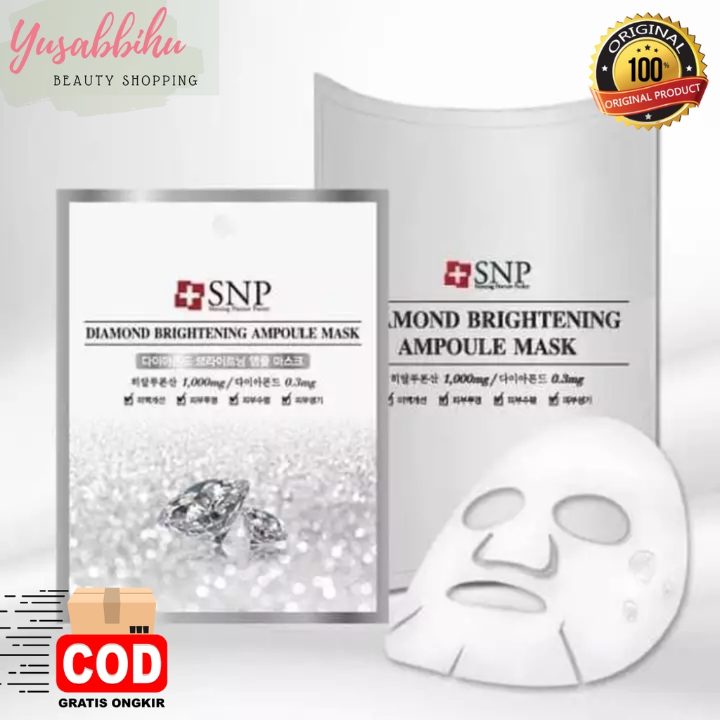 SNP - Diamond Brightening Ampoule Korean Face Sheet Mask - Exfoliates