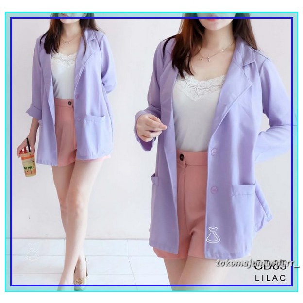 Blazer Wanita Jas Wanita Ready Stock Formal Korea Blaser Cewek Jaket Kerja K3V4 Bahan Tebal Murah El