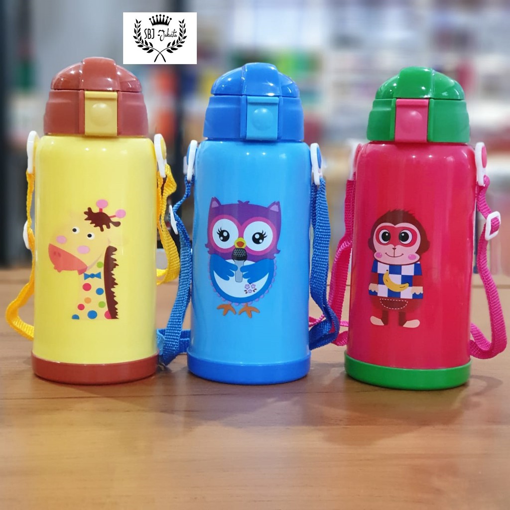 Animal Series III Botol air minum PLASTIK anak BPA Free 500 ml dengan Tali Selempang