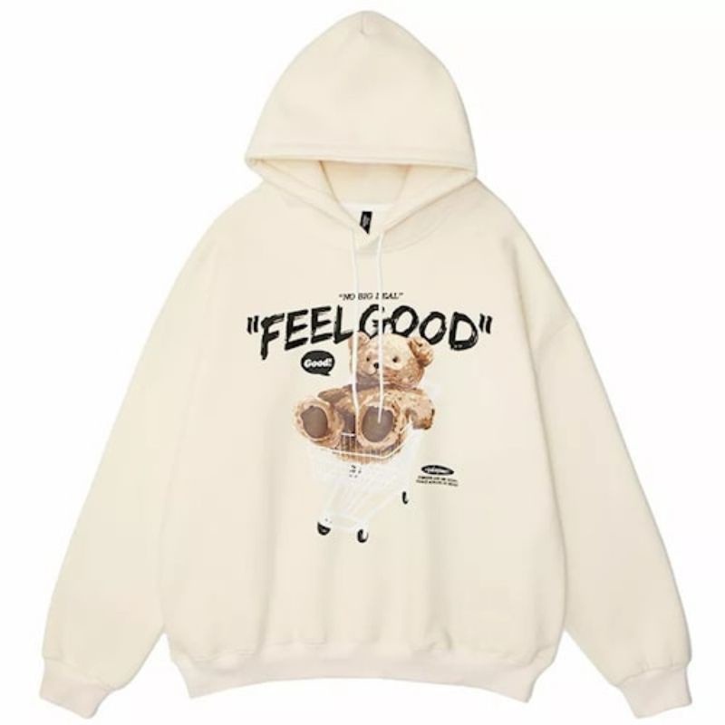 FEEL GOOD TEDDY Hoodie Sweater Oversize | Outerwear Pria Wanita Terbaru Fashion Terkini Korean Style