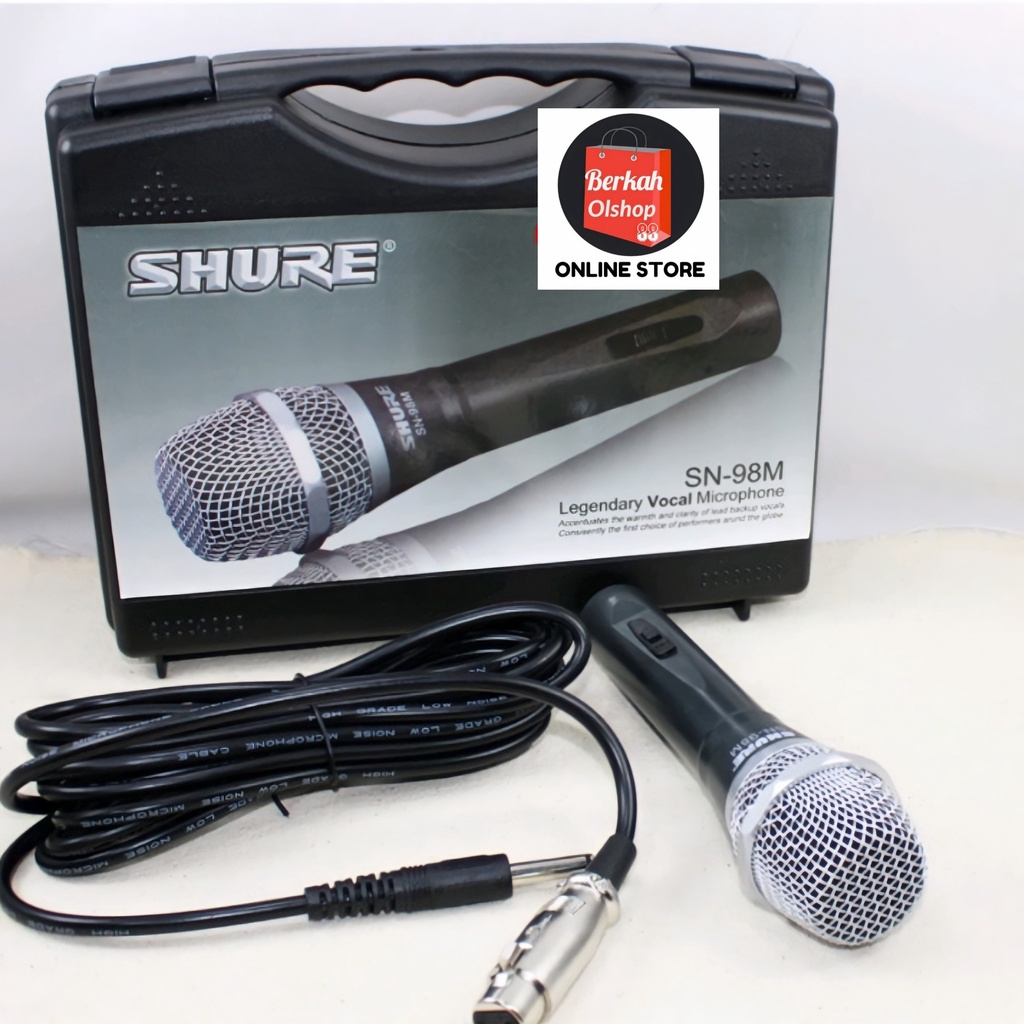 Mic Shure SN-98M Microphone Kabel Mik Vocal Bersuara Bagus + Koper