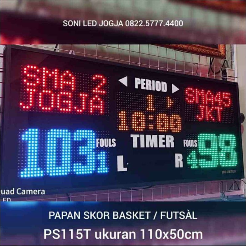 Jual Papan Skor Futsal Basket + Nama Tim Digital Scoreboard Led Skoring ...