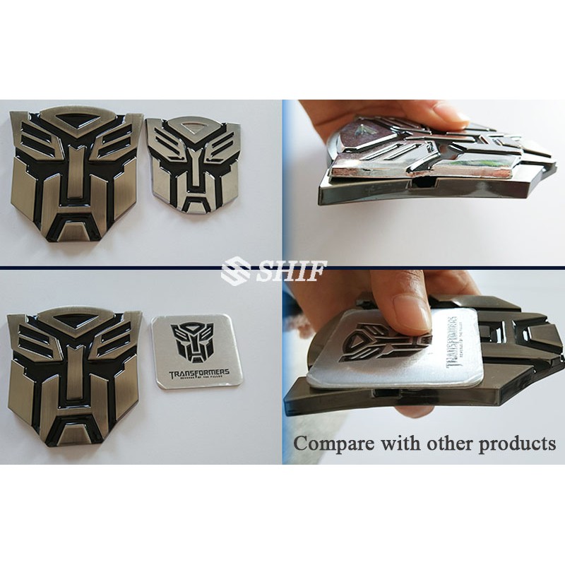 Big Stiker Emblem / Badge Transformer Autobot Warna Silver Untuk Mobil