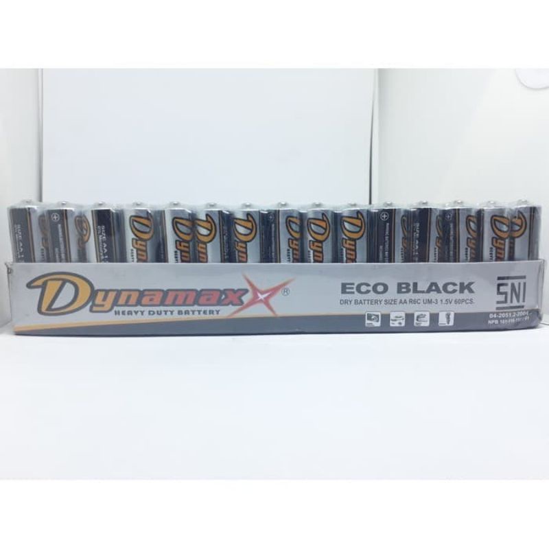 Baterai AA A2 Dynamax Abu Eco Black 1.5V Battery Power Kualitas SNI Batu Batere Batre Batrai LR6 R6C