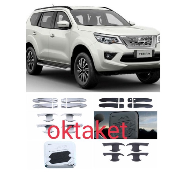 paket outer handle tank cover Nissan terra chrome hitam