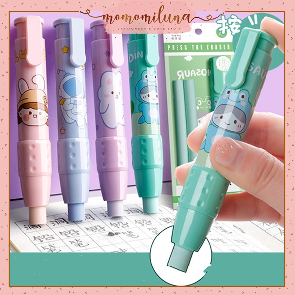 

1 pcs Penghapus mekanik free 2 pcs refill press the eraser lucu cute MK1238