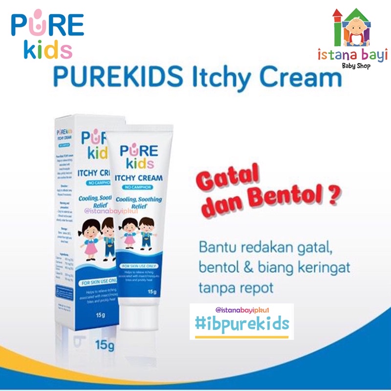 Pure Kids Itchy Cream 15 g - Purebb krim pereda gatal anak - krim gigitan nyamuk